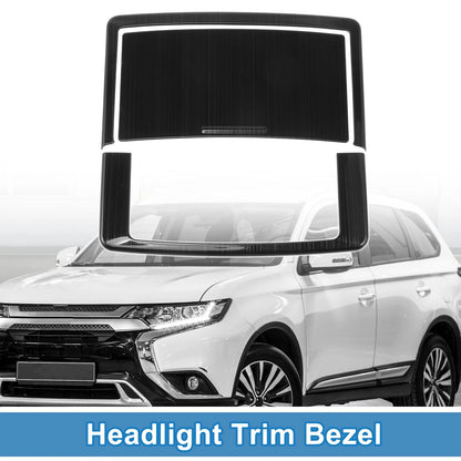 Set of 2 Headlight Trim Bezels for Mitsubishi Outlander (2022–2024) ABS