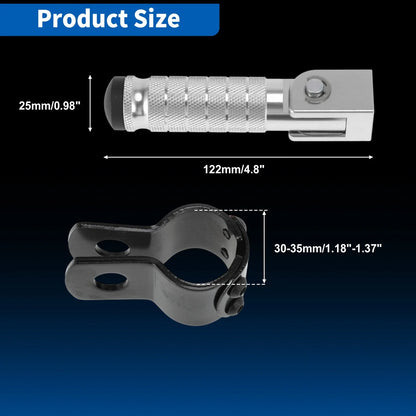 Universal Motorcycle Rear Footrest for Honda, Suzuki, Kawasaki - 1 Pair