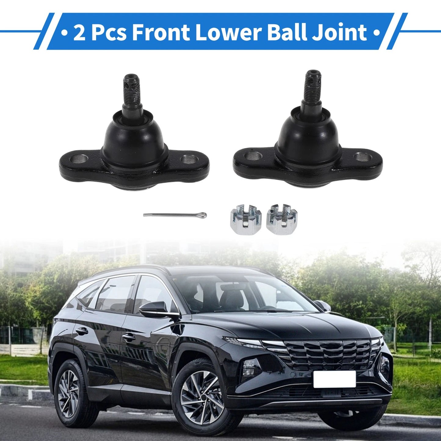 2X Front Lower Ball Joints for Hyundai Tucson (2005–2009) No. 517602E000/HYBJ3977
