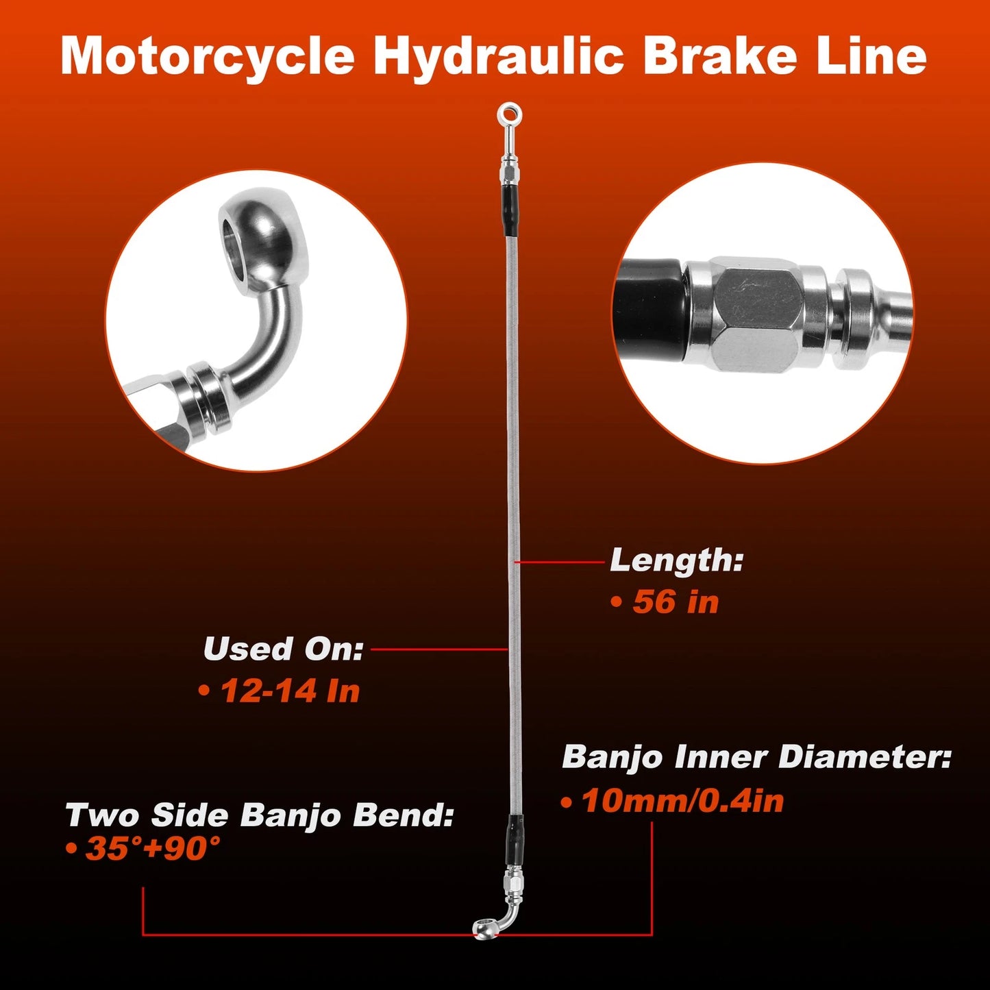 Hydraulic Front Brake Line Kit for Harley Dyna (2008–2017) No. 45112-08 Silver Tone