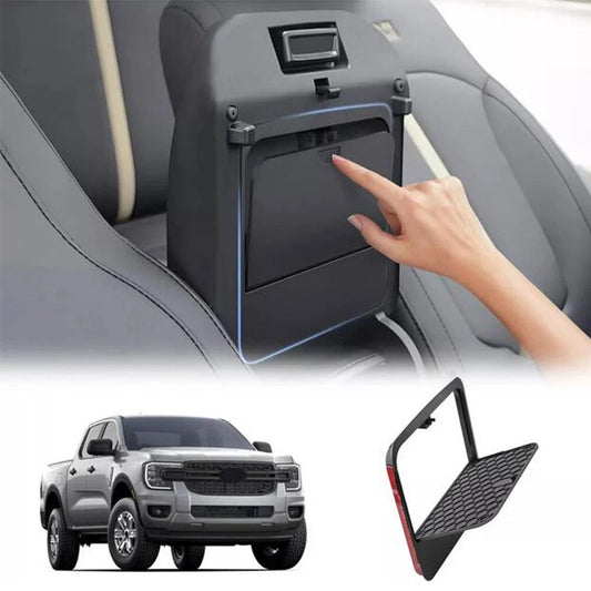 Black Center Console Armrest Storage Box for Ford Ranger (2023-2025)