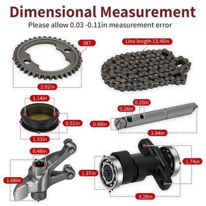 Camshaft Rocker Arm & Chain Gear Sprocket Kit for Honda TRX300EX (1993–2008)