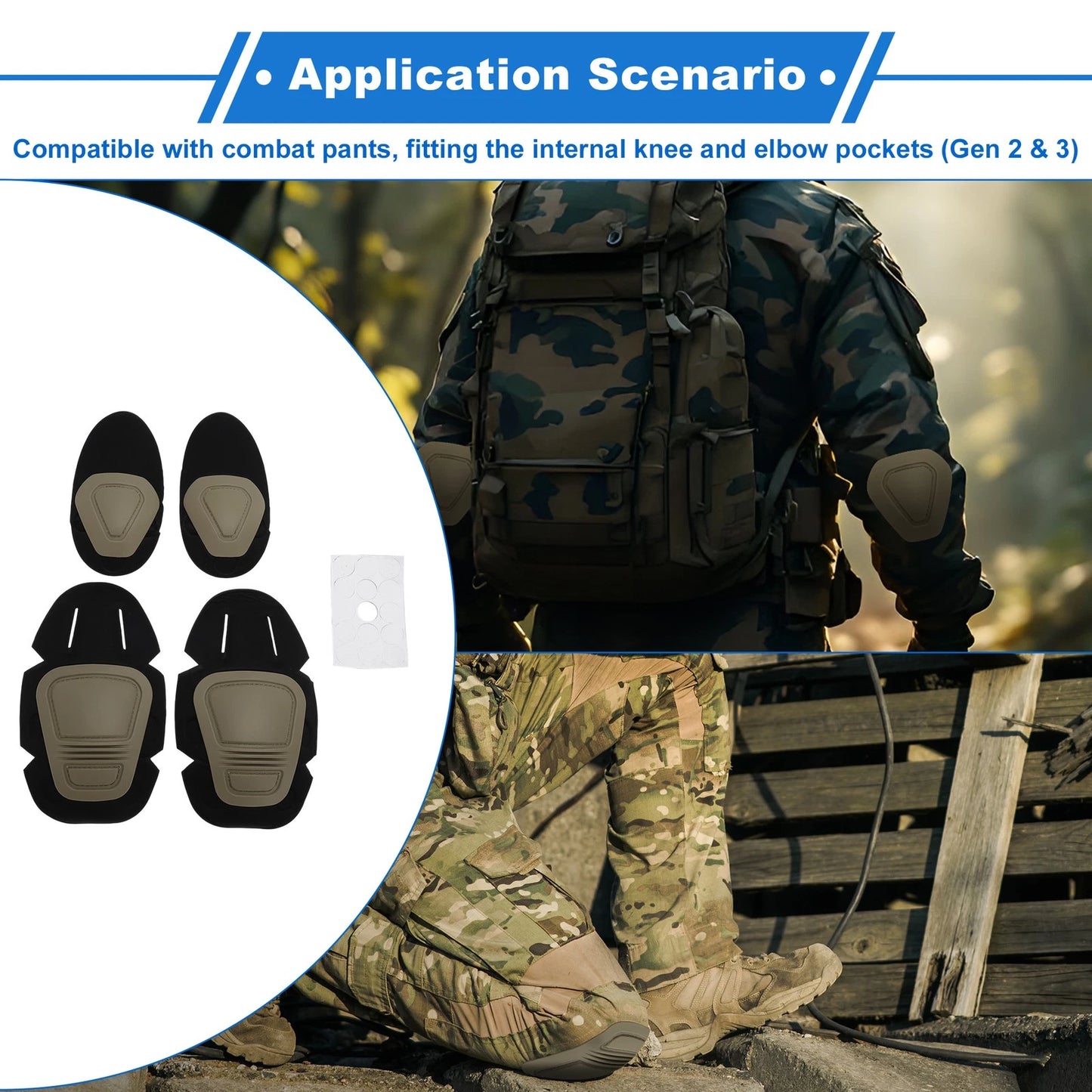 Elbow Knee Pads Set for Protective Gear (45-180° Bend)