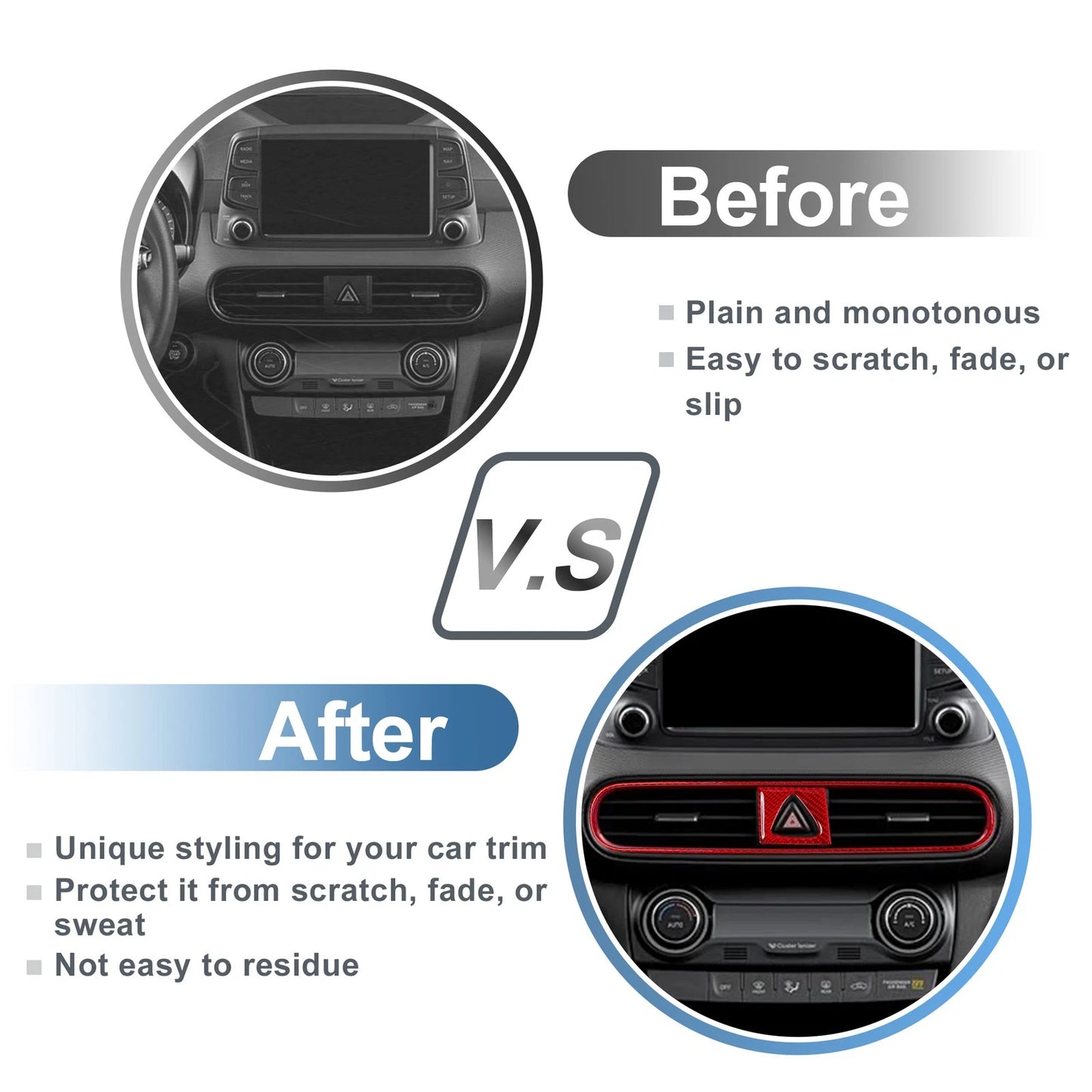 Air Condition Outlet Vent Trim Cover Frame for Hyundai Kona (2018–2023)