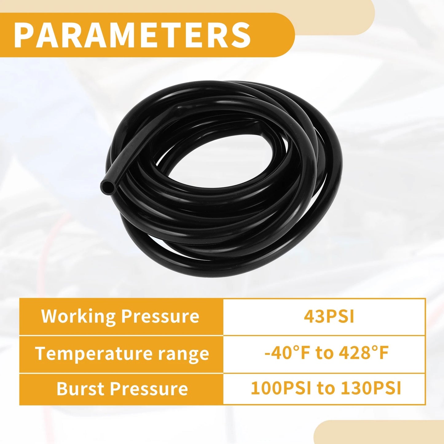 15FT 1/2" Silicone Vacuum Tubing Hose for Air and Water