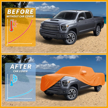 Waterproof Car Cover for Toyota Tundra (210D-PU, Orange)