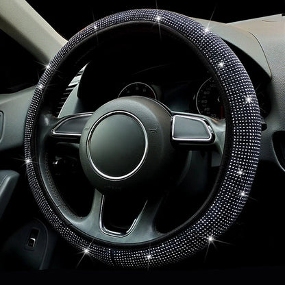 38CM / Steering Wheel Cover Bling for CRYSTAL Silver