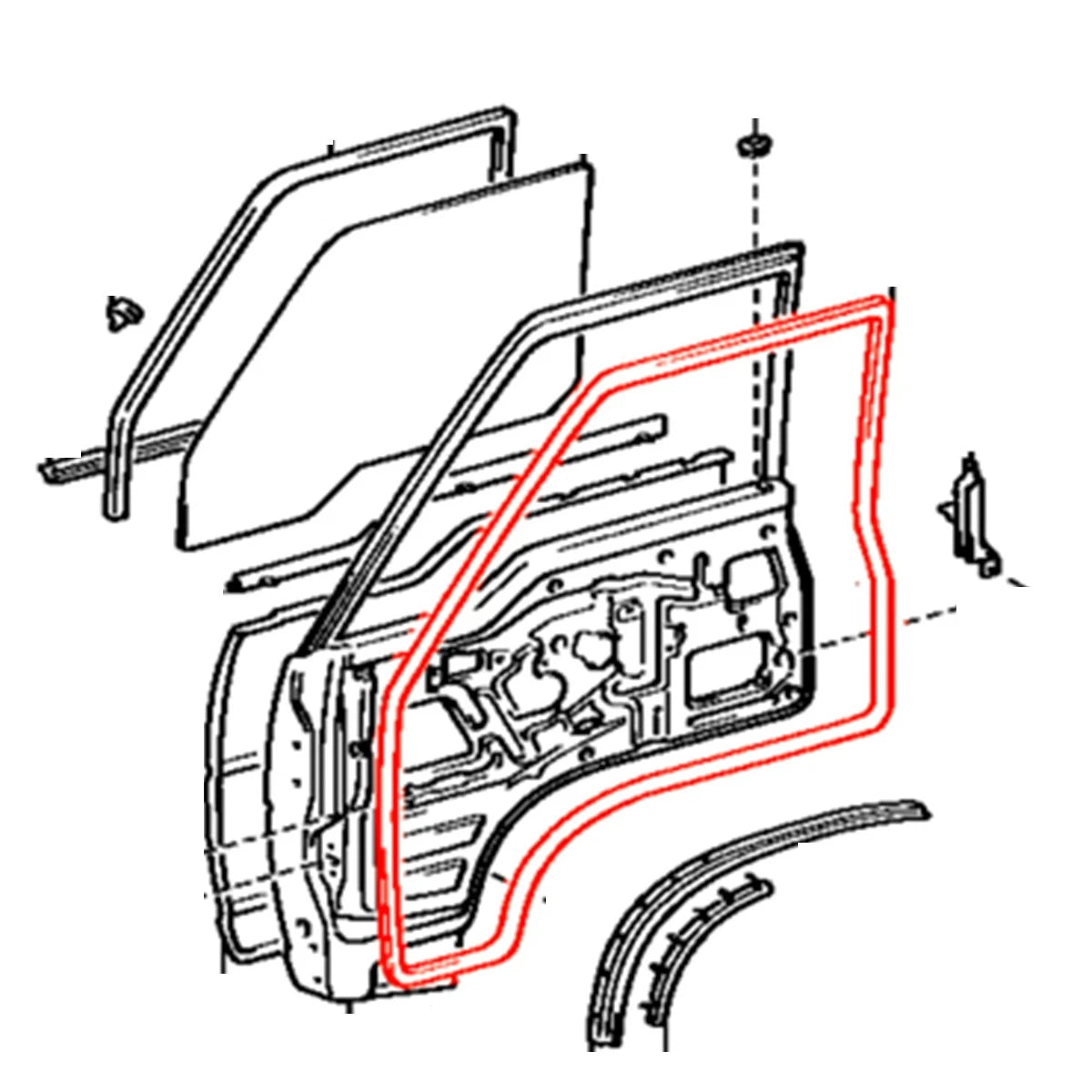 Front Door Weatherstrips for Toyota Hiace Van (1982–2007)