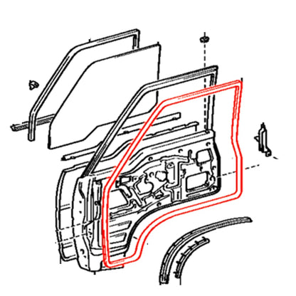 Front Door Weatherstrips for Toyota Hiace Van (1982–2007)
