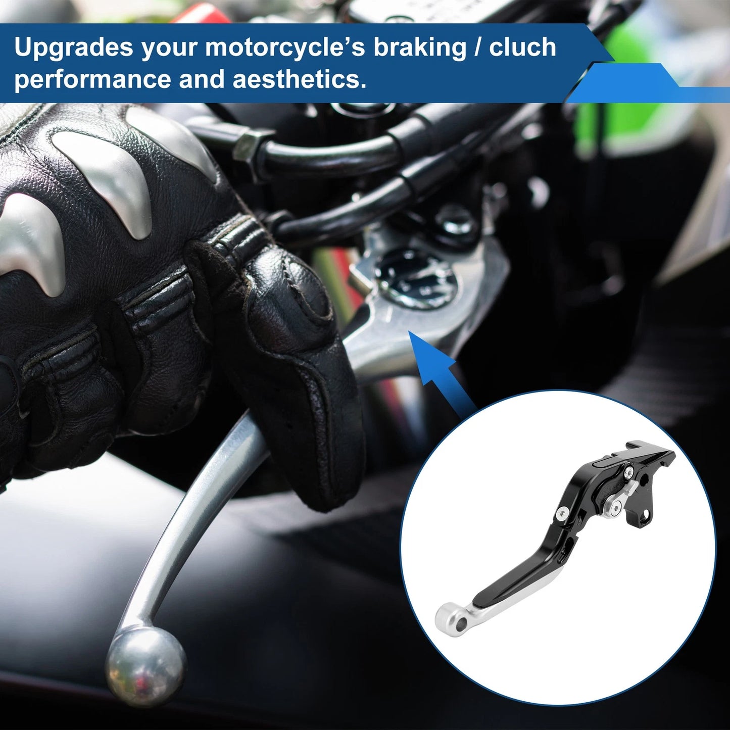 Short Long Brake Clutch Lever for Kawasaki ZX7R/ZX7RR (1989–2003) Black Silver