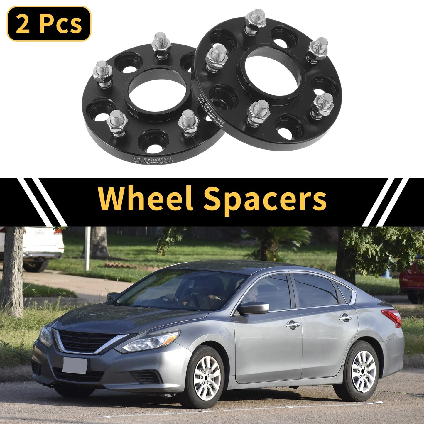 2 Pcs Wheel Spacers 5x114.3mm 66.1mm M12x1.25mm for Nissan Altima