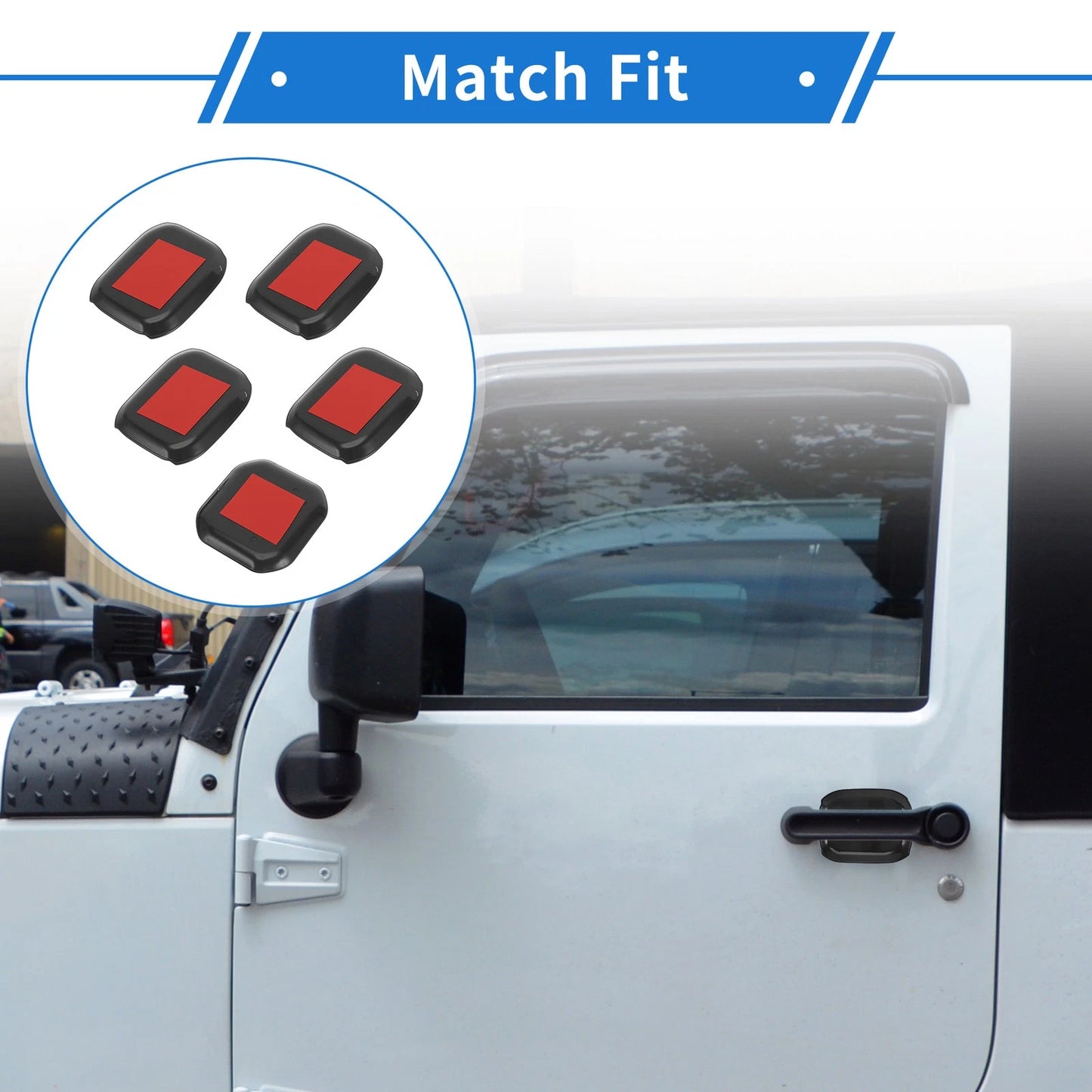 5 Pcs Door Bowl Cover Trim for Jeep Wrangler JL (2018–2022) ABS Black