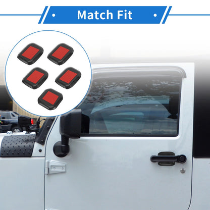 5 Pcs Door Bowl Cover Trim for Jeep Wrangler JL (2018–2022) ABS Black