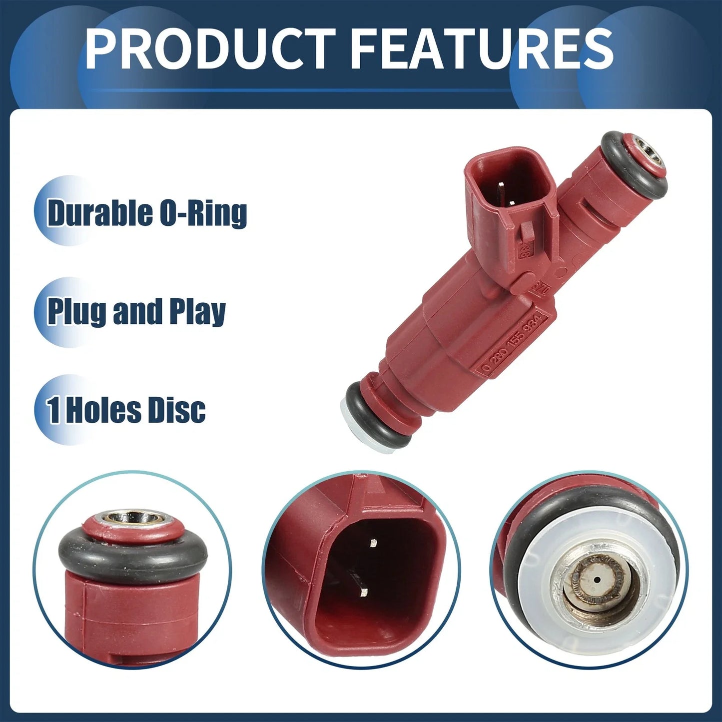 Fuel Injector Set for Dodge Ram 2500 5.9L (2001-2002) - 8 x Red Injectors
