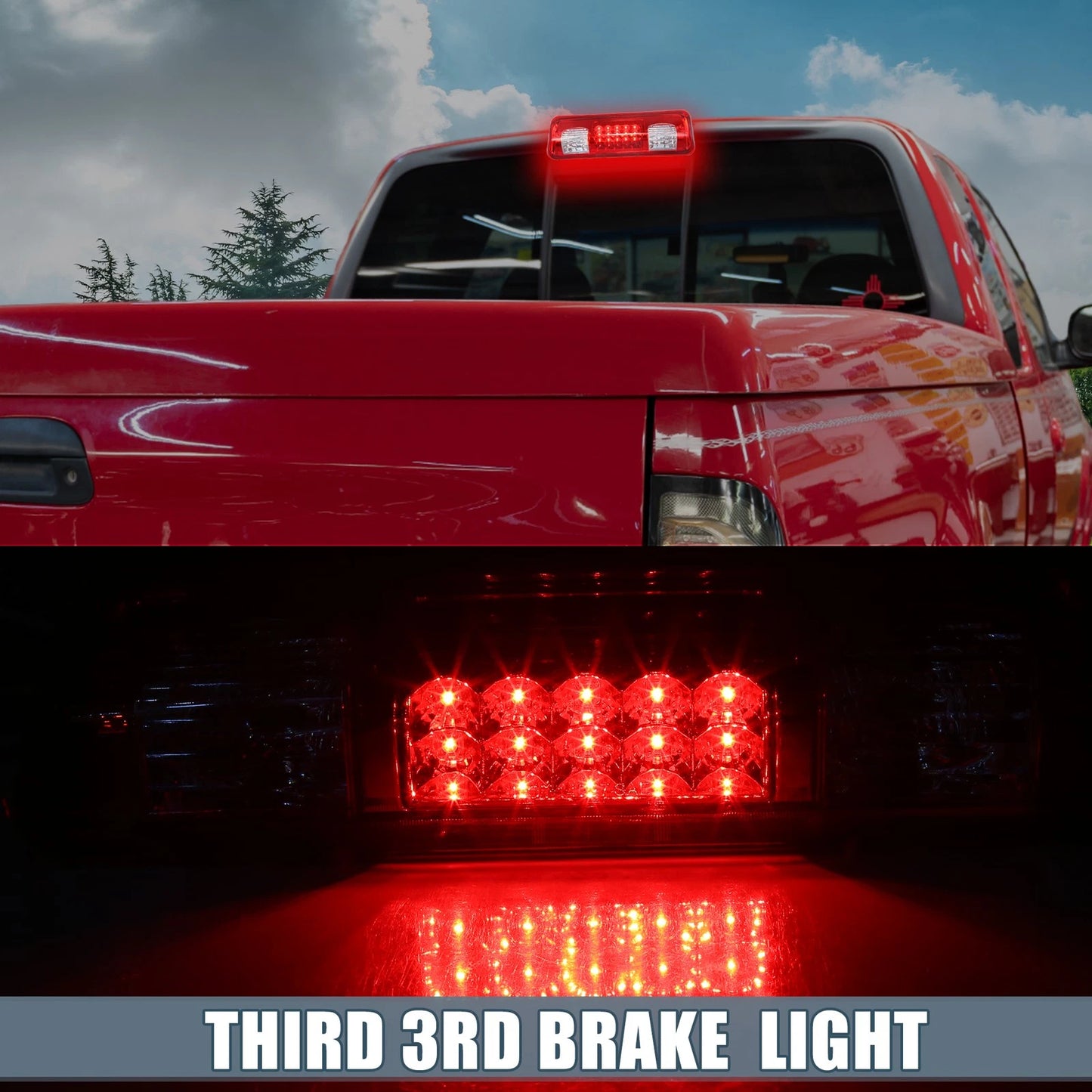 Tail High Mount Brake Stop Light 7L3Z-13A613-B for Ford F-150 (2004–2008) Red