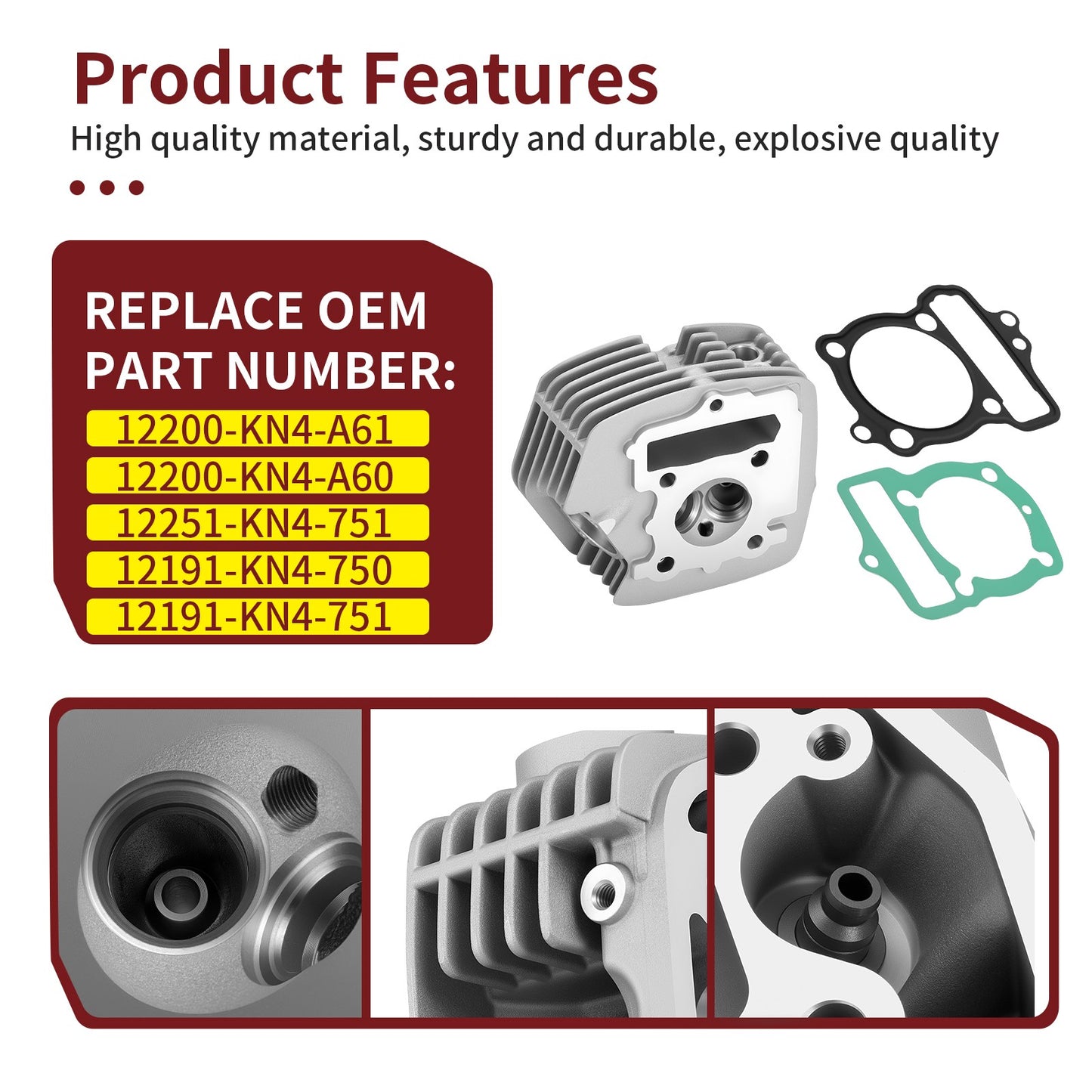 Cylinder Head with Gaskets for Honda XR100R CRF100F (2001–2003)