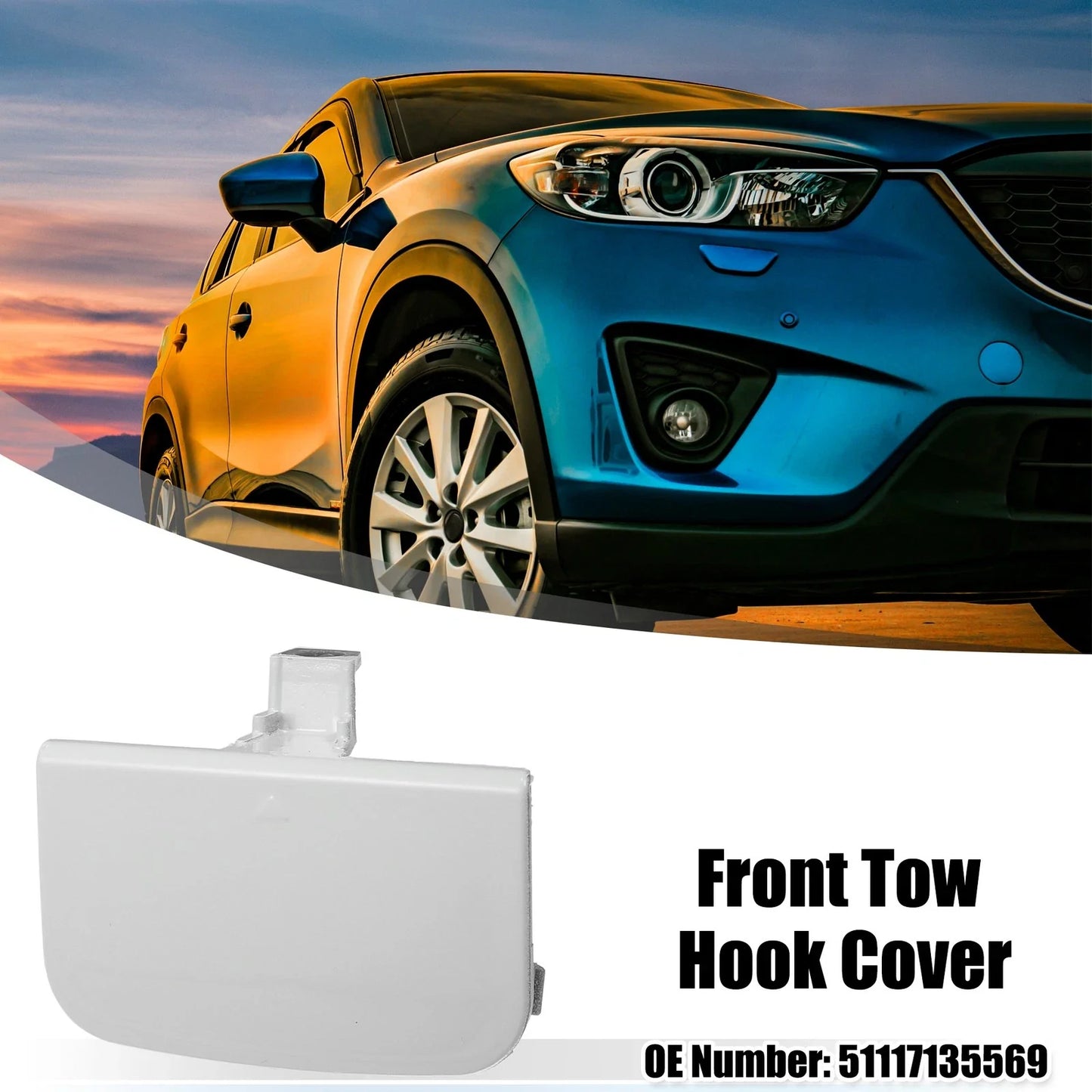 Front Bumper Tow Hook Cover for BMW 7 Series 750Li 760i White Gray