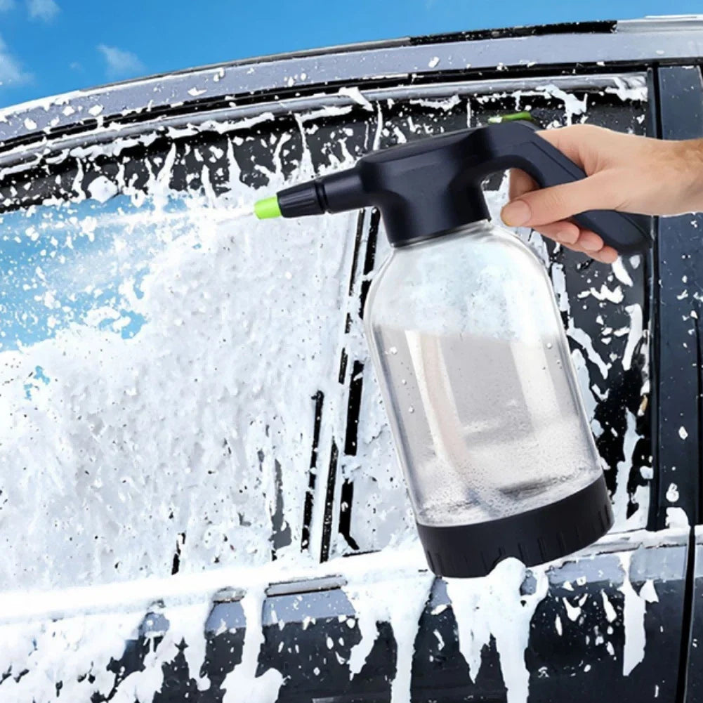 Electric Car Wash Spray Bottle 2L Adjustable Foam Nozzle for Garden