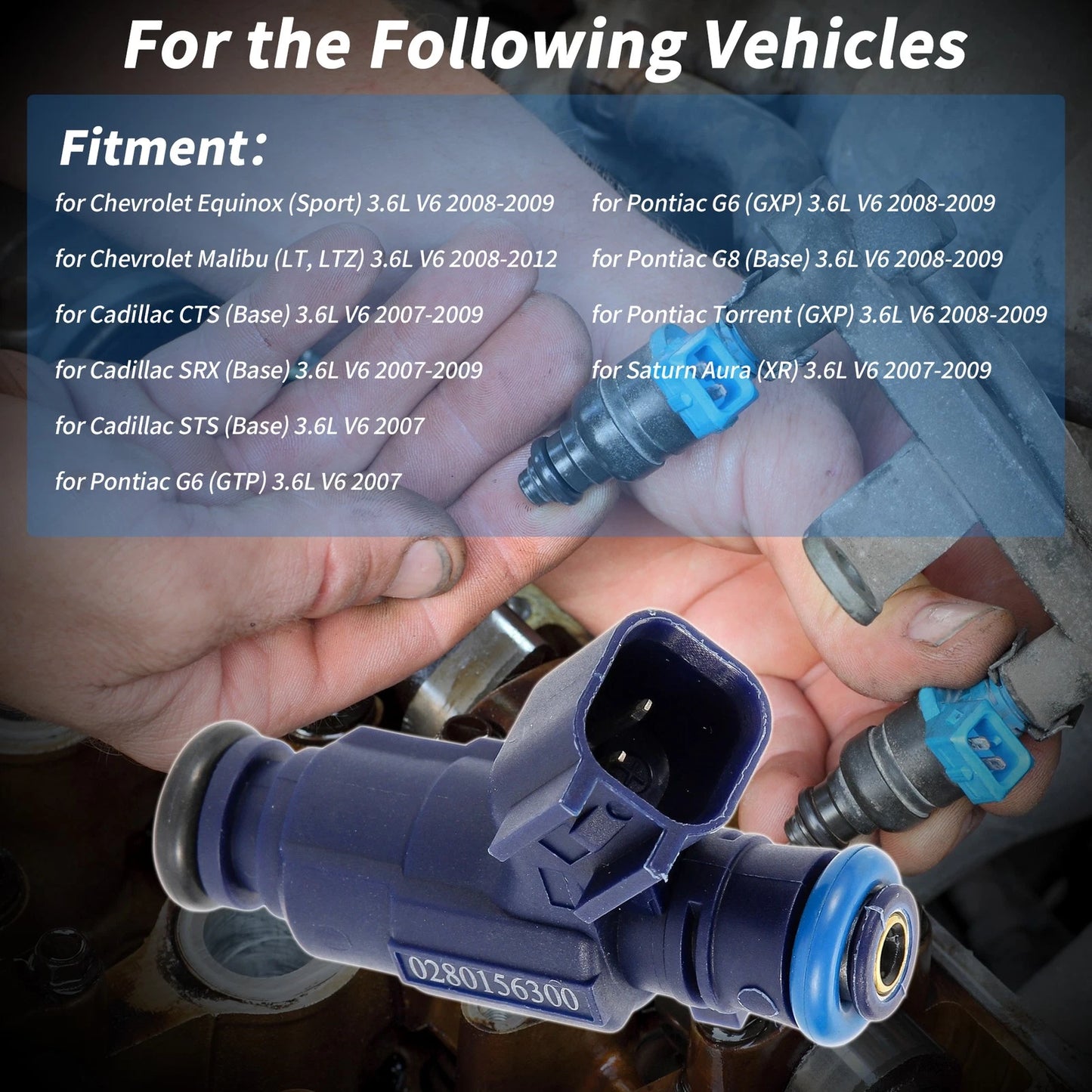 1Pc Fuel Injector No.0280156300/12609418 for Chevrolet Equinox (2008–2009)