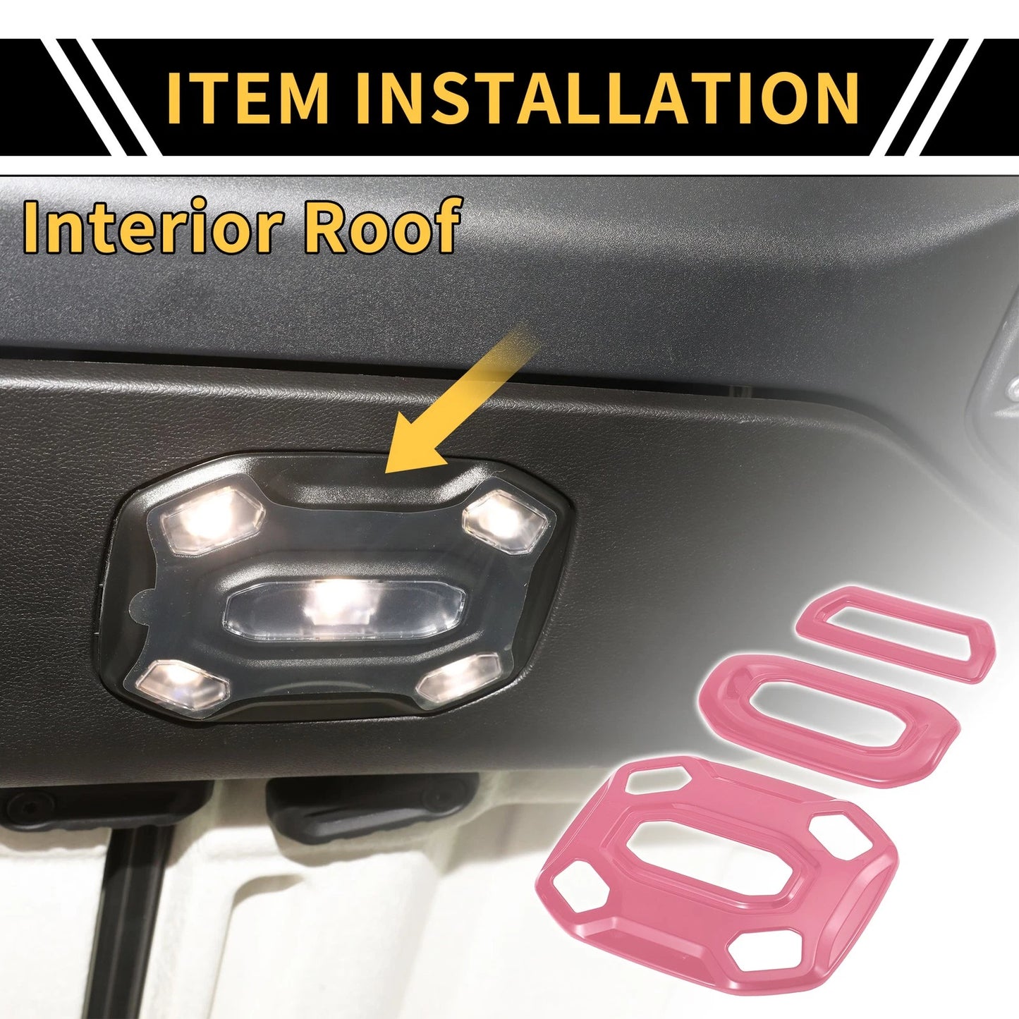 Set of 1 Roof Reading Light Lamp Cover Trim for Jeep Wrangler JL JLU (2018–2024) Pink