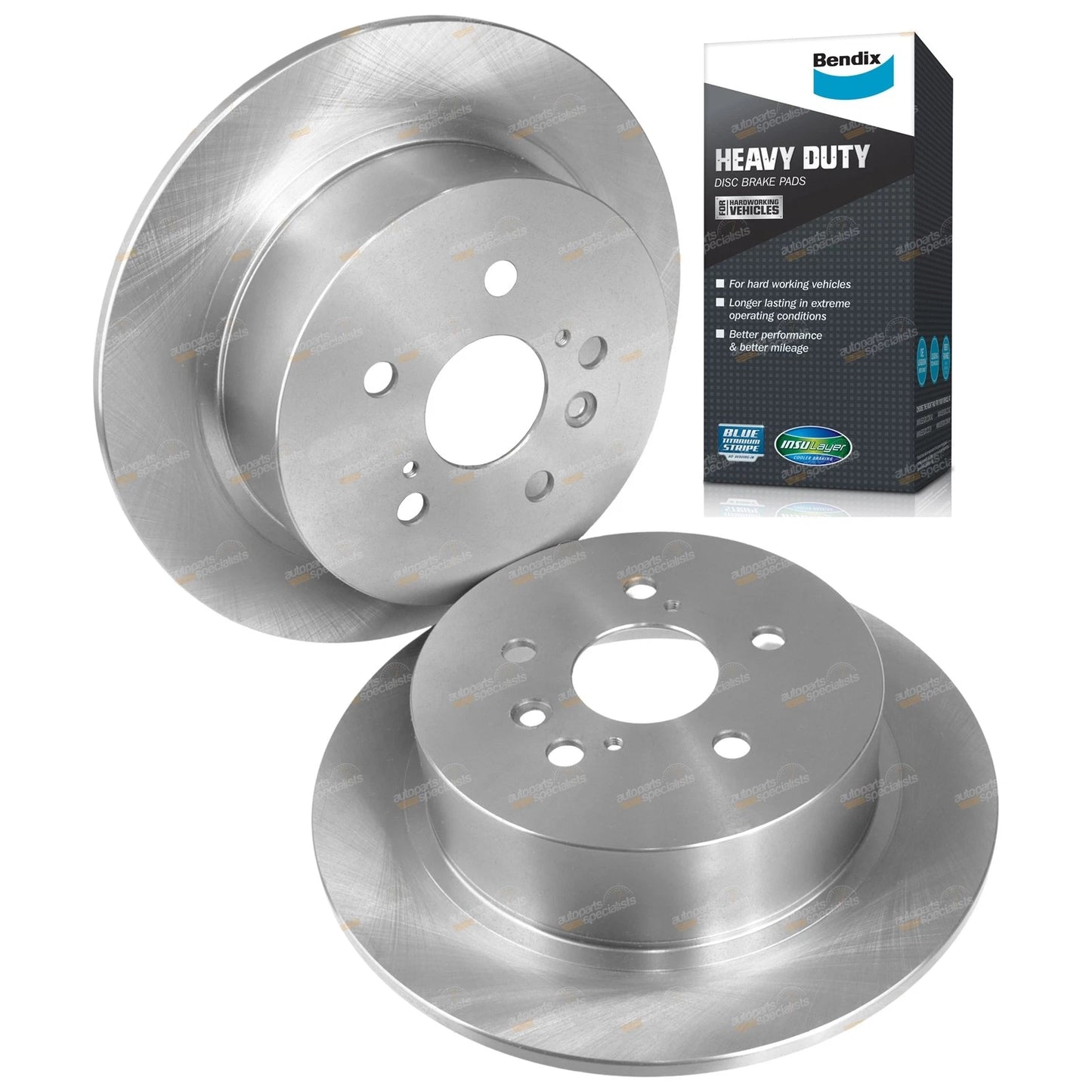 Rear Disc Brake Rotors + HD Pads for Toyota Kluger (2007–2015)