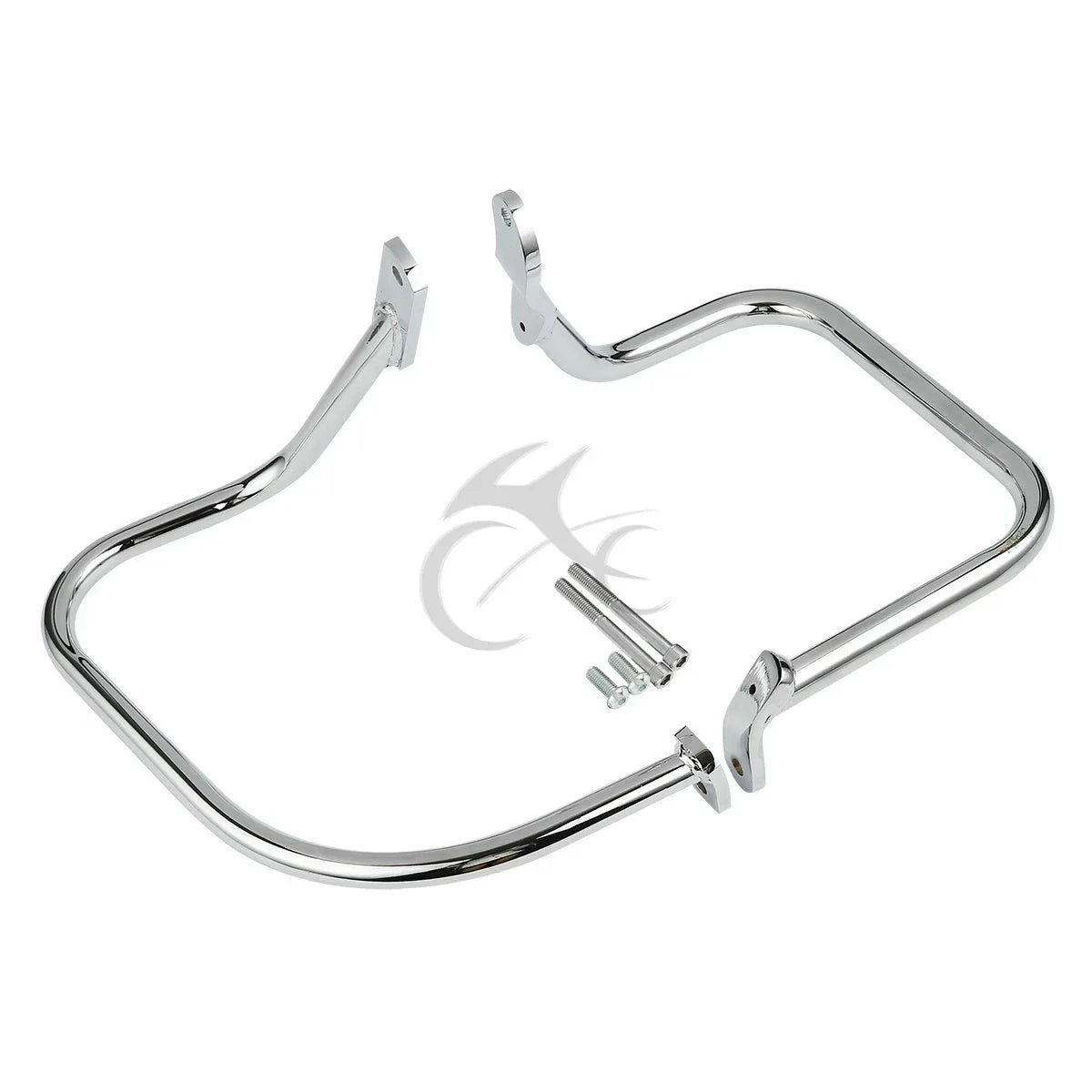 Chrome/Black Saddlebag Guard Rail Crash Bar for Harley FLST FLSTC (2000-2017)
