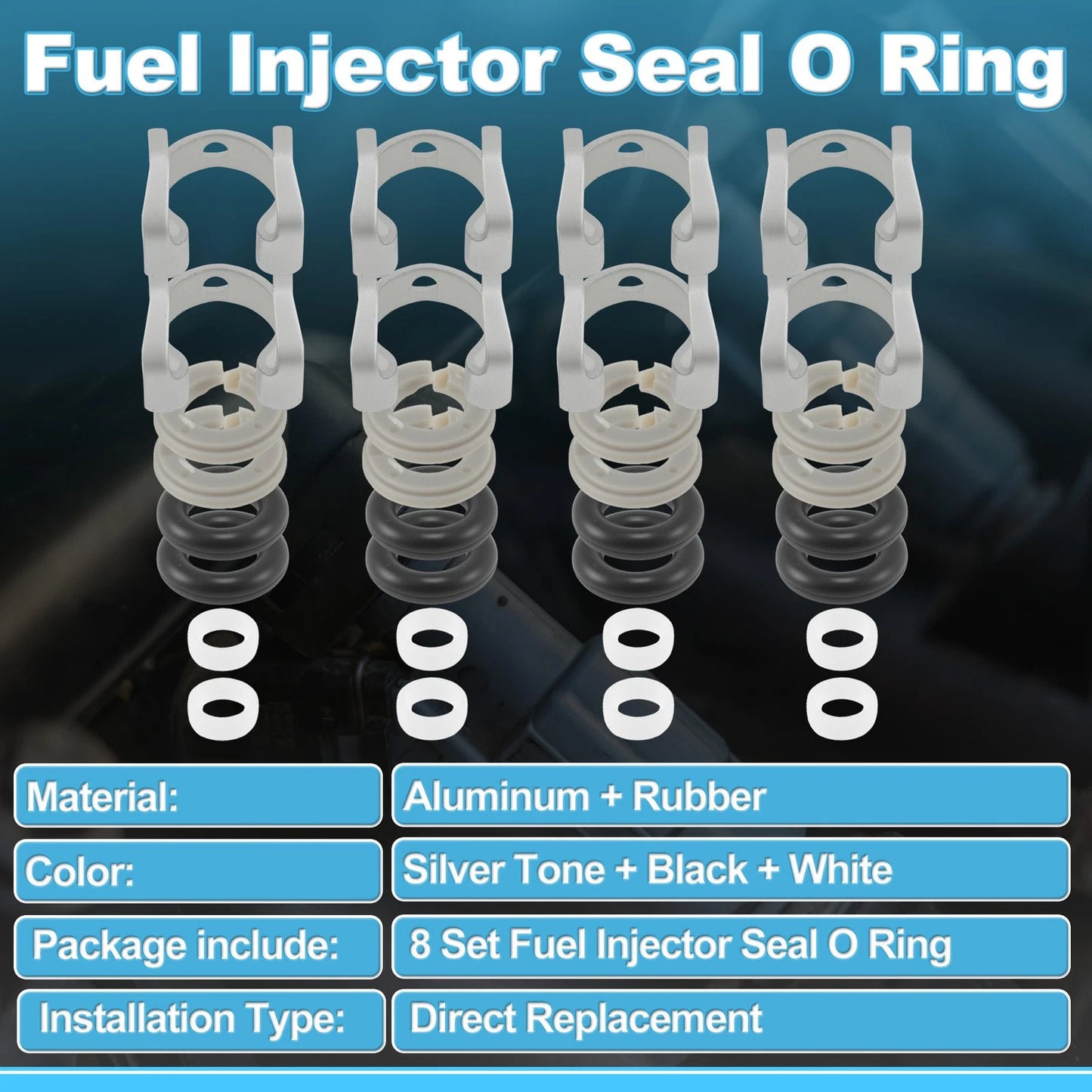 Set of 8 O-Ring Rebuild Repair Kit C2D24387 for Land Rover Range Rover (2010–2019)