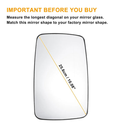 Right Upper White Mirror Glass with Back Heated for Mercedes Sprinter (1995-2006)