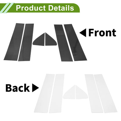 Set of 6 Door Pillar Window Trim for Chevy Silverado  Carbon Fiber
