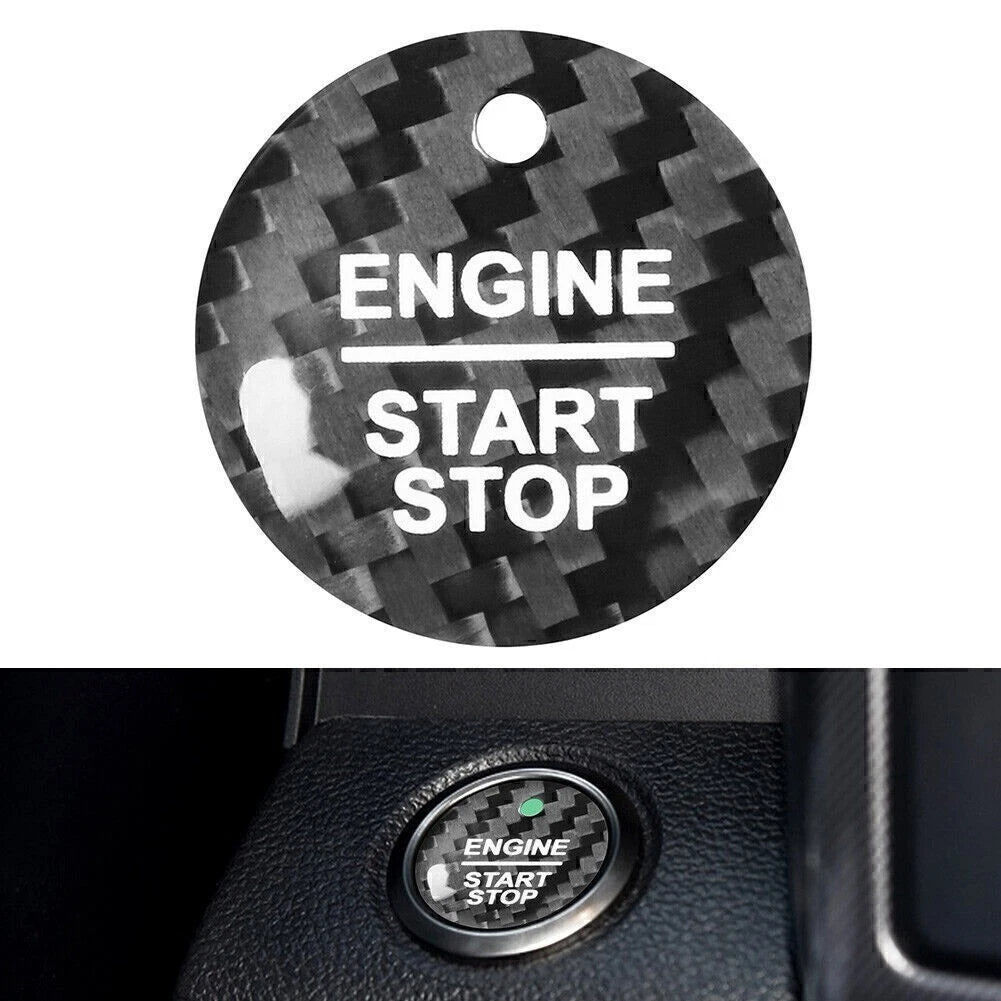 Carbon Fiber Keyless Engine Push Start Button Sticker for Ford F-150 Raptor (2017–2020)