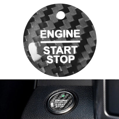 Carbon Fiber Keyless Engine Push Start Button Sticker for Ford F-150 Raptor (2017–2020)