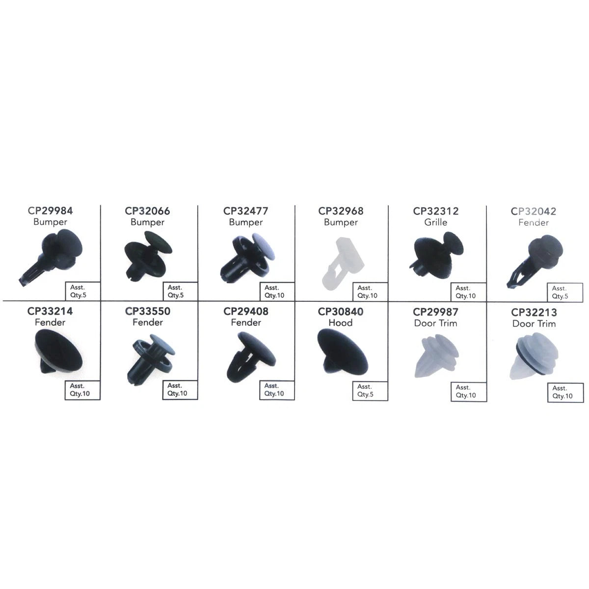 Set of 4 Bumper Fender Hood Grille Retainer Clips for Toyota 4Runner (2010–2023)