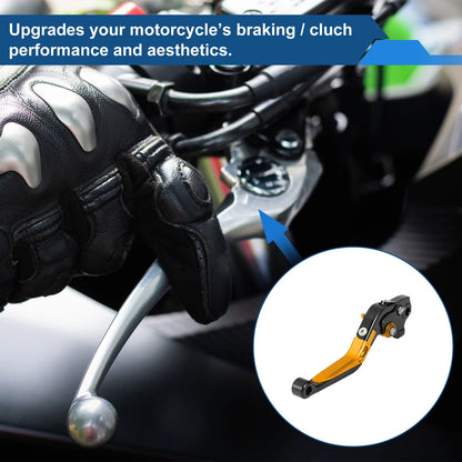 Adjustable Brake Clutch Lever for Yamaha WR125X (2009–2015) Black Gold Tone