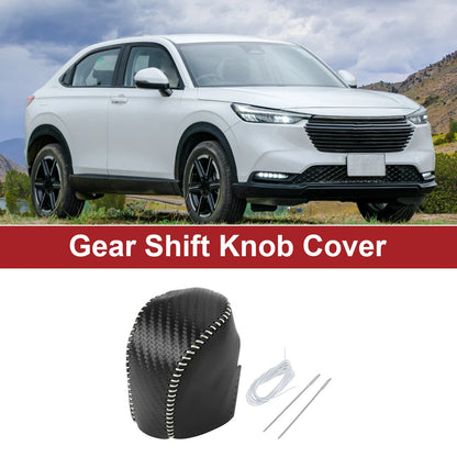 1 Pc Gear Shift Knob Cover for Honda HR-V (2023–2024) Black Carbon Fiber