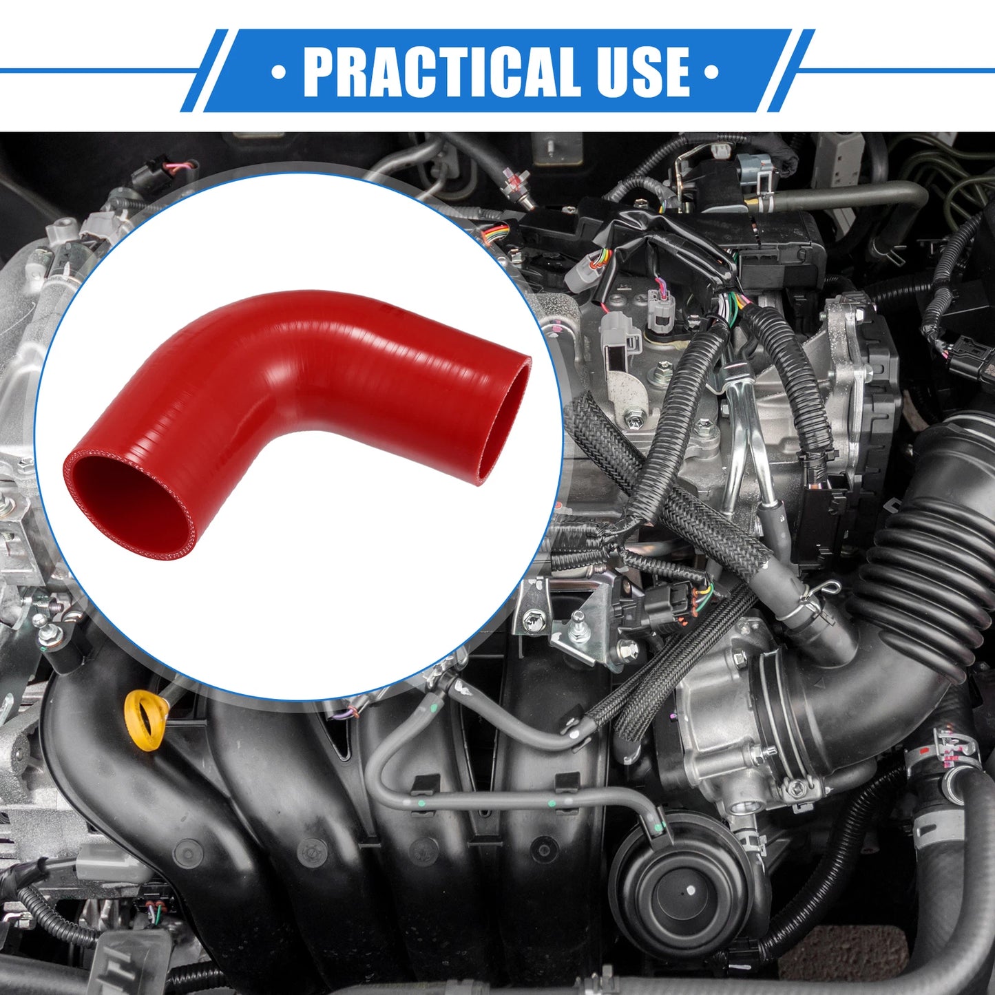 90 Degree Elbow Coupler Silicone Hose for Car Turbo Intake (60mm)