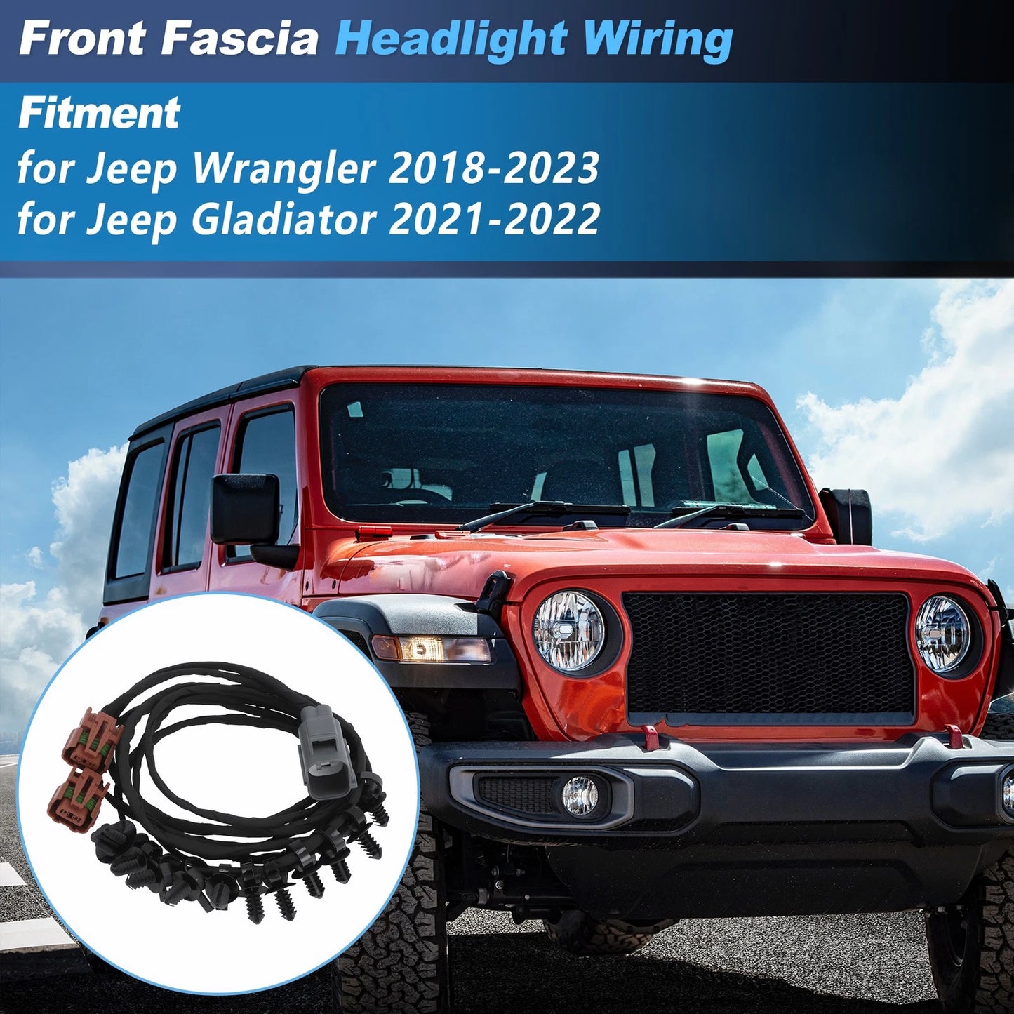 Front Fascia Wiring for Jeep Wrangler (2018–2023), Gladiator (2021–2022)