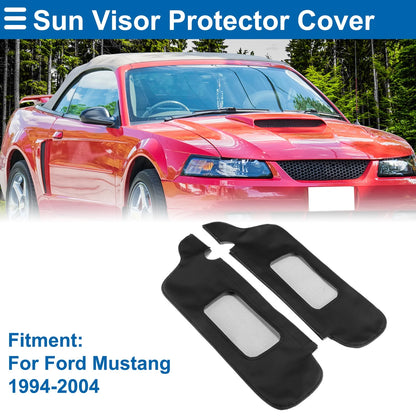 Sun Visor Cover Set for Ford Mustang (1994–2004) Left Right Side Leather Black