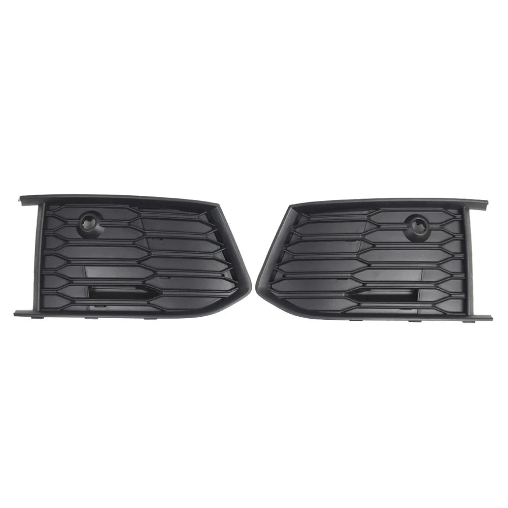 Front Bumper Fog Light Grille Covers Matte Black for Audi A6 S6 (2018-2024)