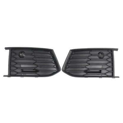 Front Bumper Fog Light Grille Covers Matte Black for Audi A6 S6 (2018-2024)