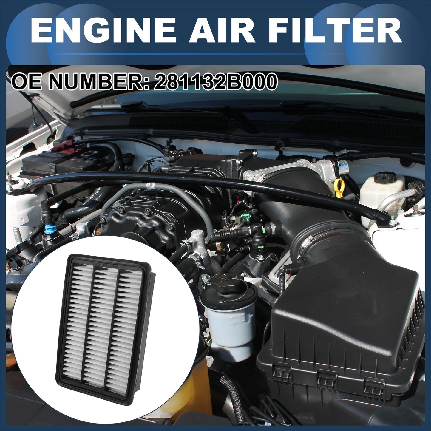 Car Engine Air Filter No. 281132B000 for Hyundai Santa Fe (2007–2009)