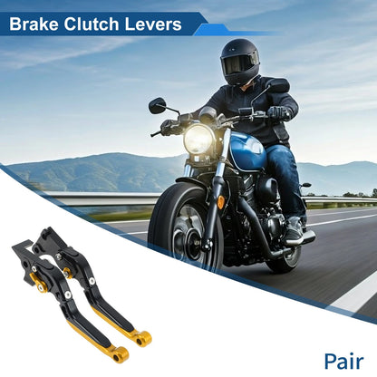 Brake Clutch Levers for BMW G310R (2017–2021) Black Handle Gold End 1 Pair