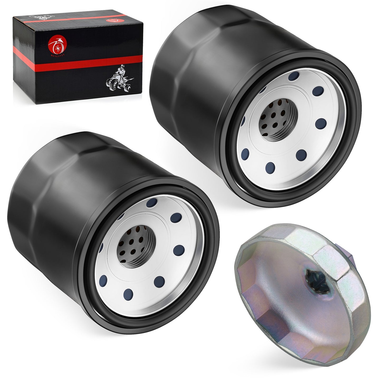 2X Oil Filter with Wrench Tool for Kawasaki Teryx KRX4 1000 (2023–2024)