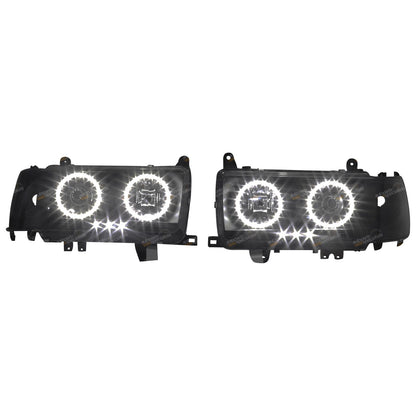 Angel Eyes Projector Headlights with LED DRLs for Landcruiser 80 Series (1990–1997)