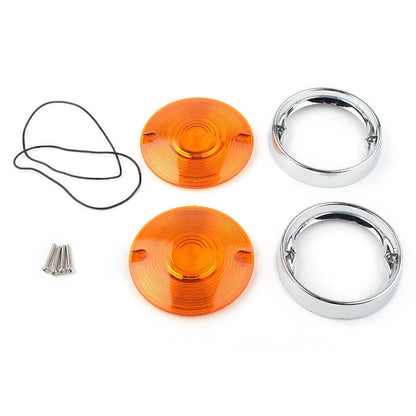 Turn Signal Bezels Yellow Lens Covers for Harley Touring Road King (2009-2023)