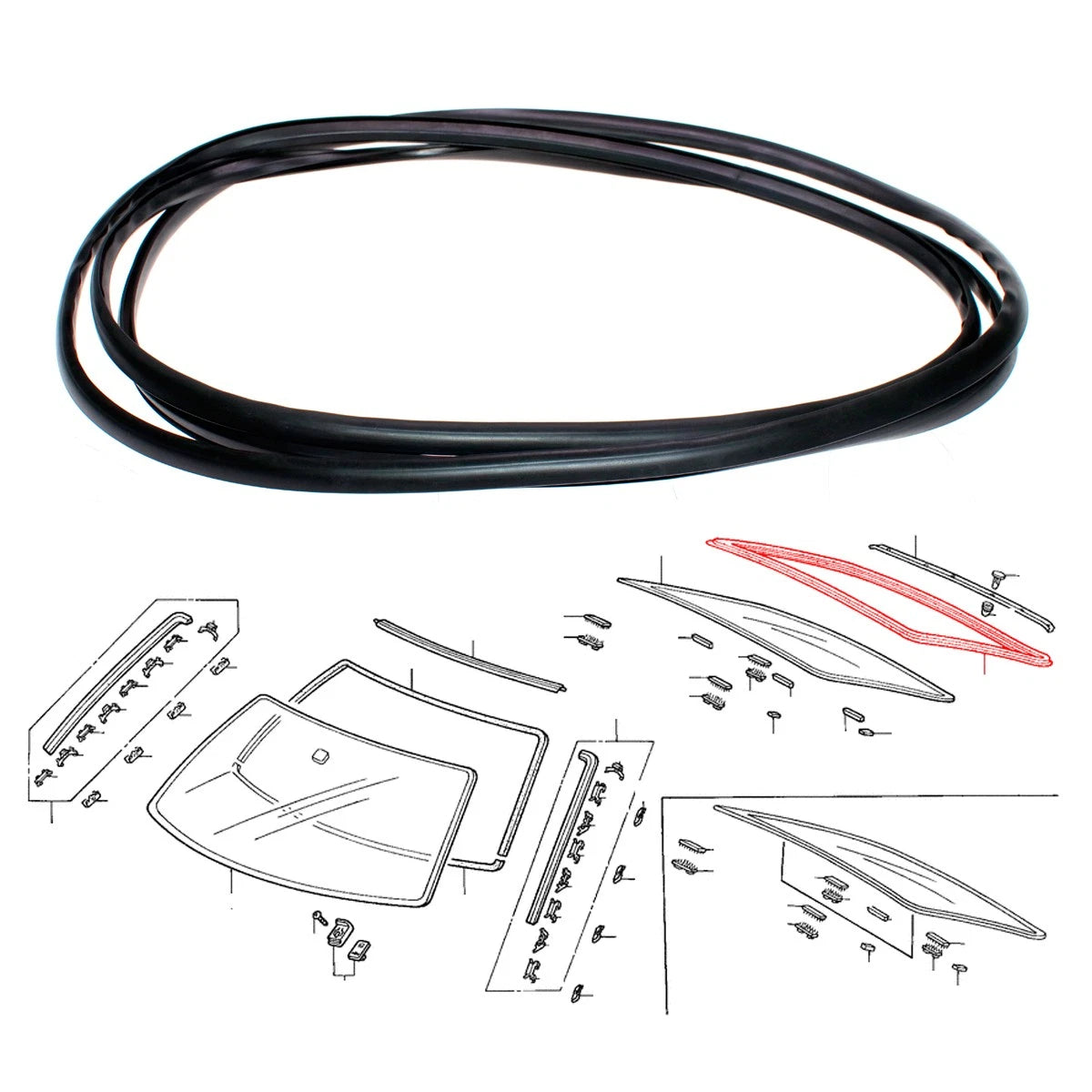 Rear Windshield Molding for Honda Civic 5th Gen 4-Door (1992–1994)