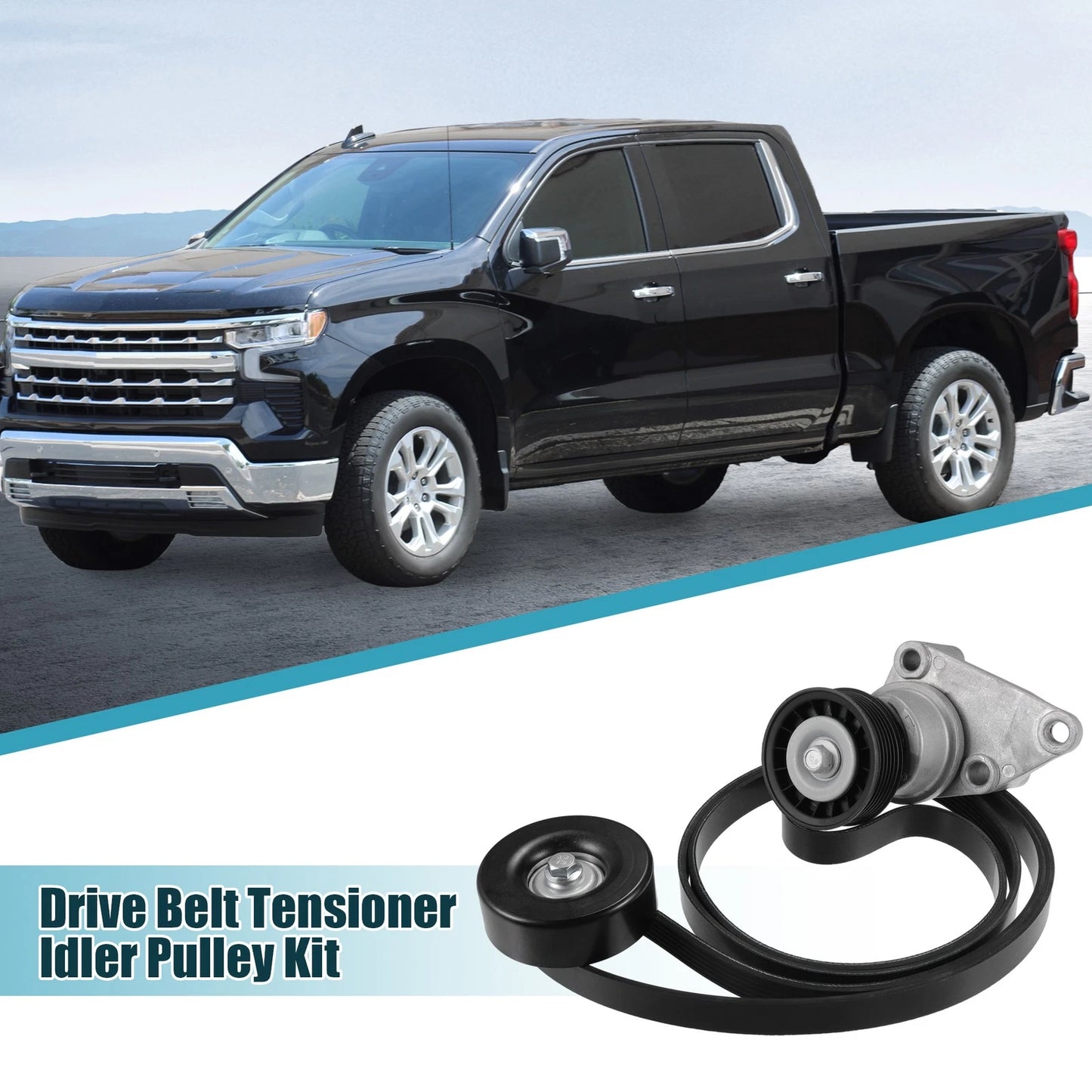 Set of 1 Drive Belt Tensioner Pulley Assembly for GMC Yukon, Sierra