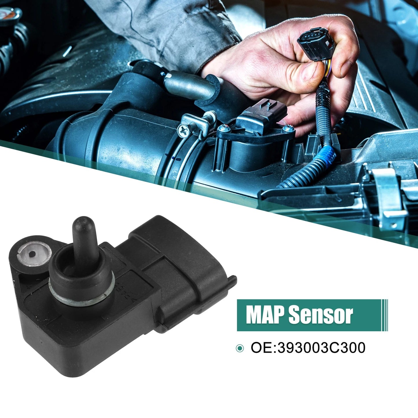Manifold Absolute Pressure Sensor for Hyundai Santa Fe (2010–2019) No.393003C300