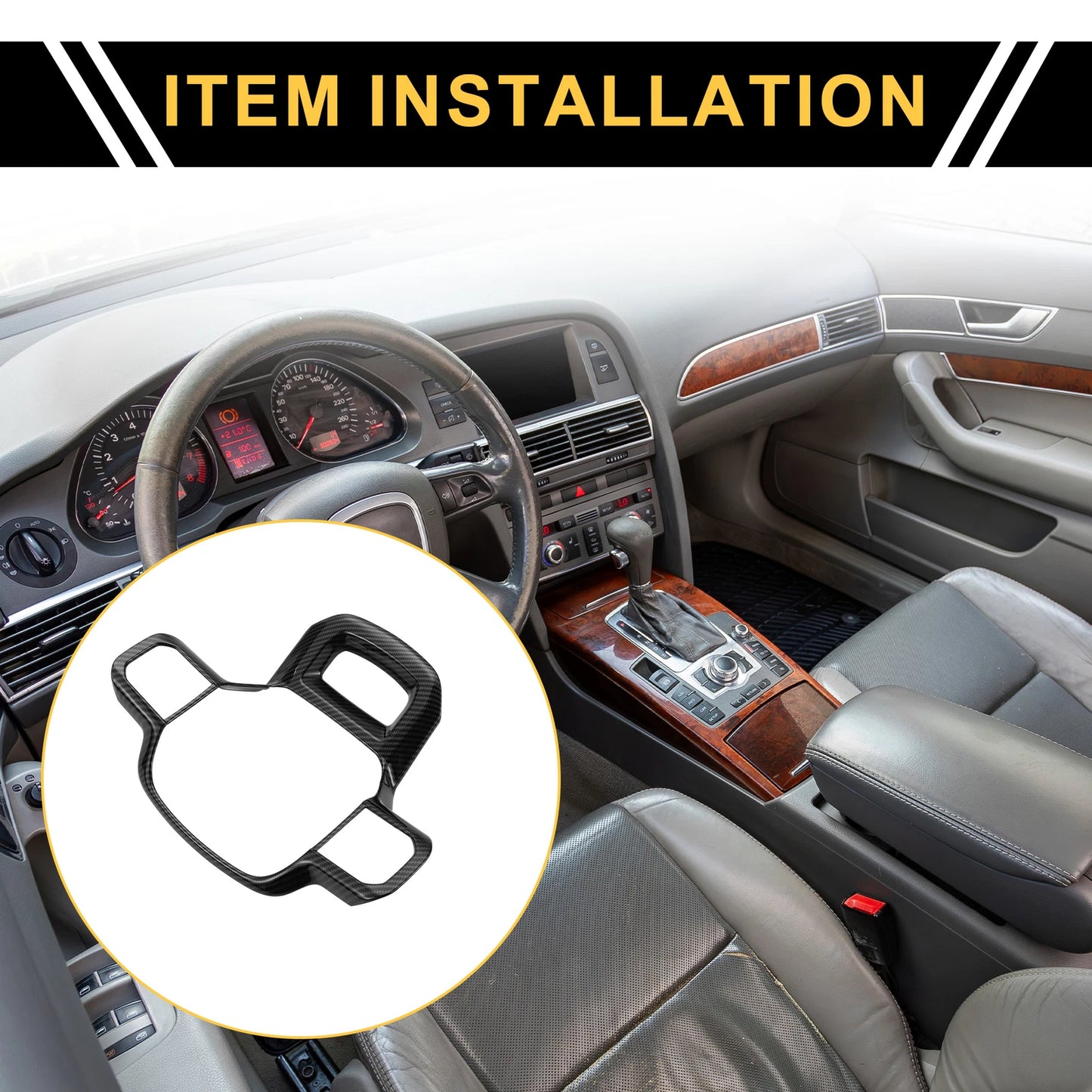 Steering Wheel Cover Trim for Ford F-150 (2021–2024) Carbon Fiber Pattern Set