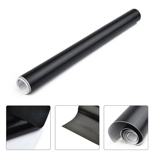 12x40 Leather Skin Textured Vinyl Wrap Sticker Interior Black for Car