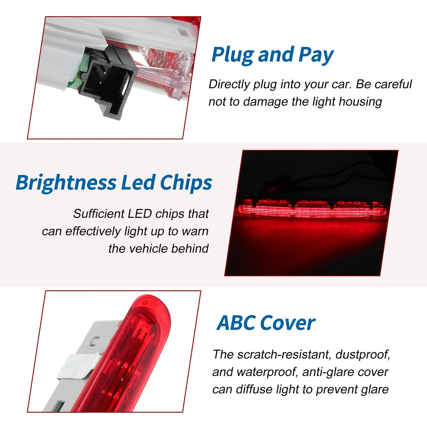 Red LED Third Brake Light for Benz X164 W251 GL/R Class (2005–2012) No.A2518200156